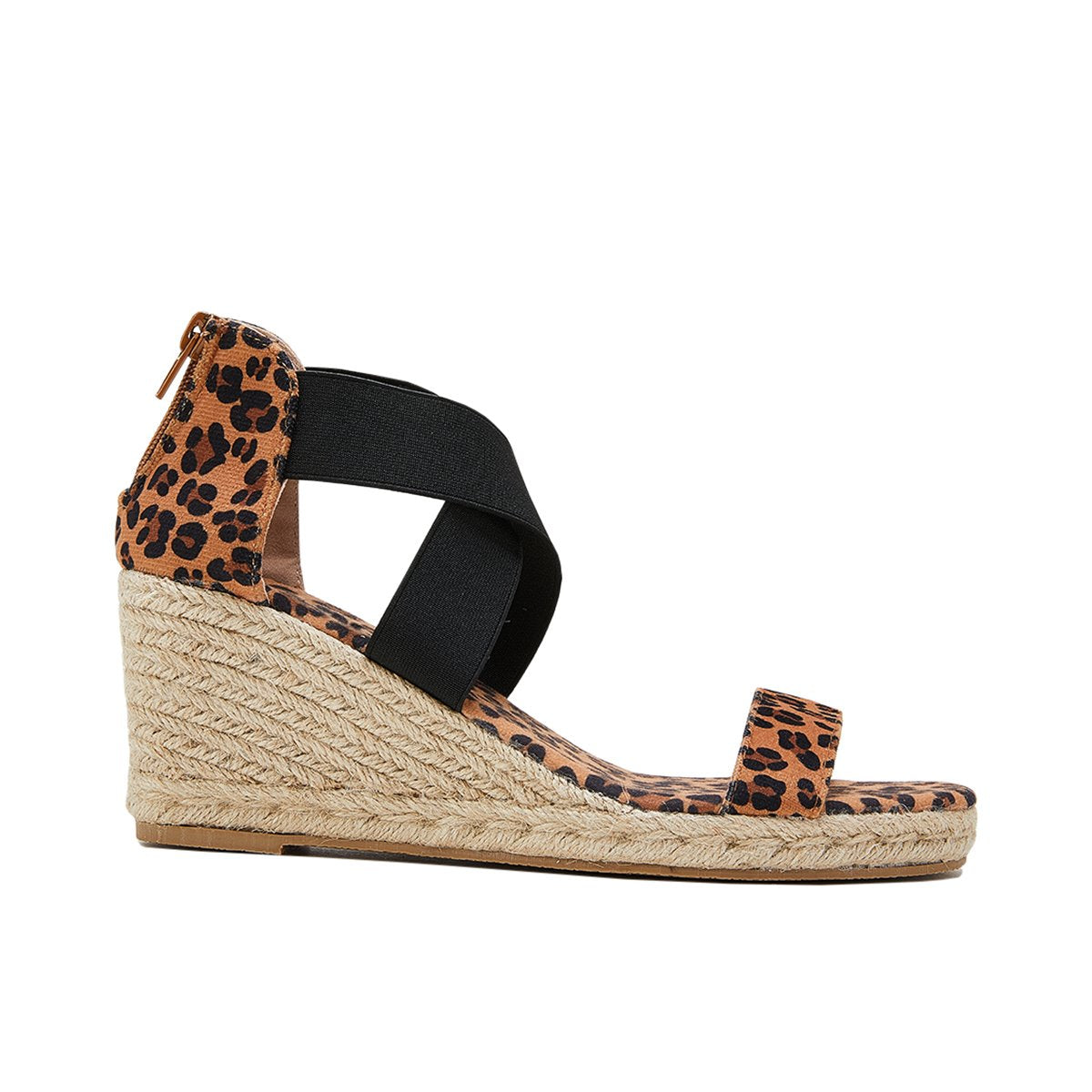 Women's Wedding Wedges Open Toe Espadrille Suede Sandals Cross Strap Wedges