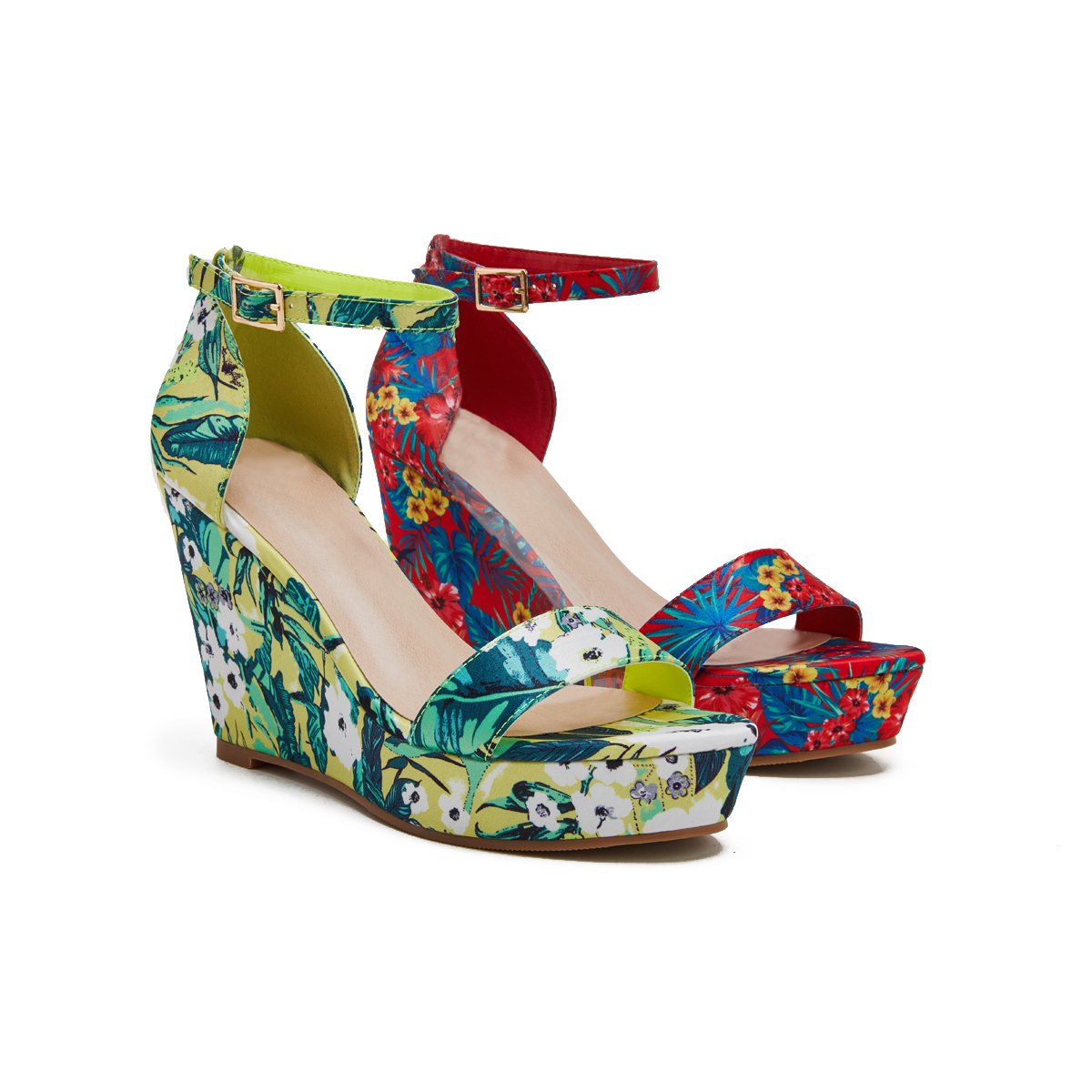 Women's Vintage Floral Printed Wedges Style Platform Wedges