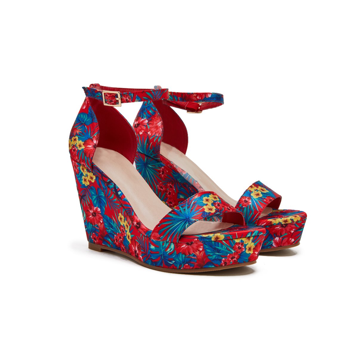 Women's Vintage Floral Printed Wedges Style Platform Wedges