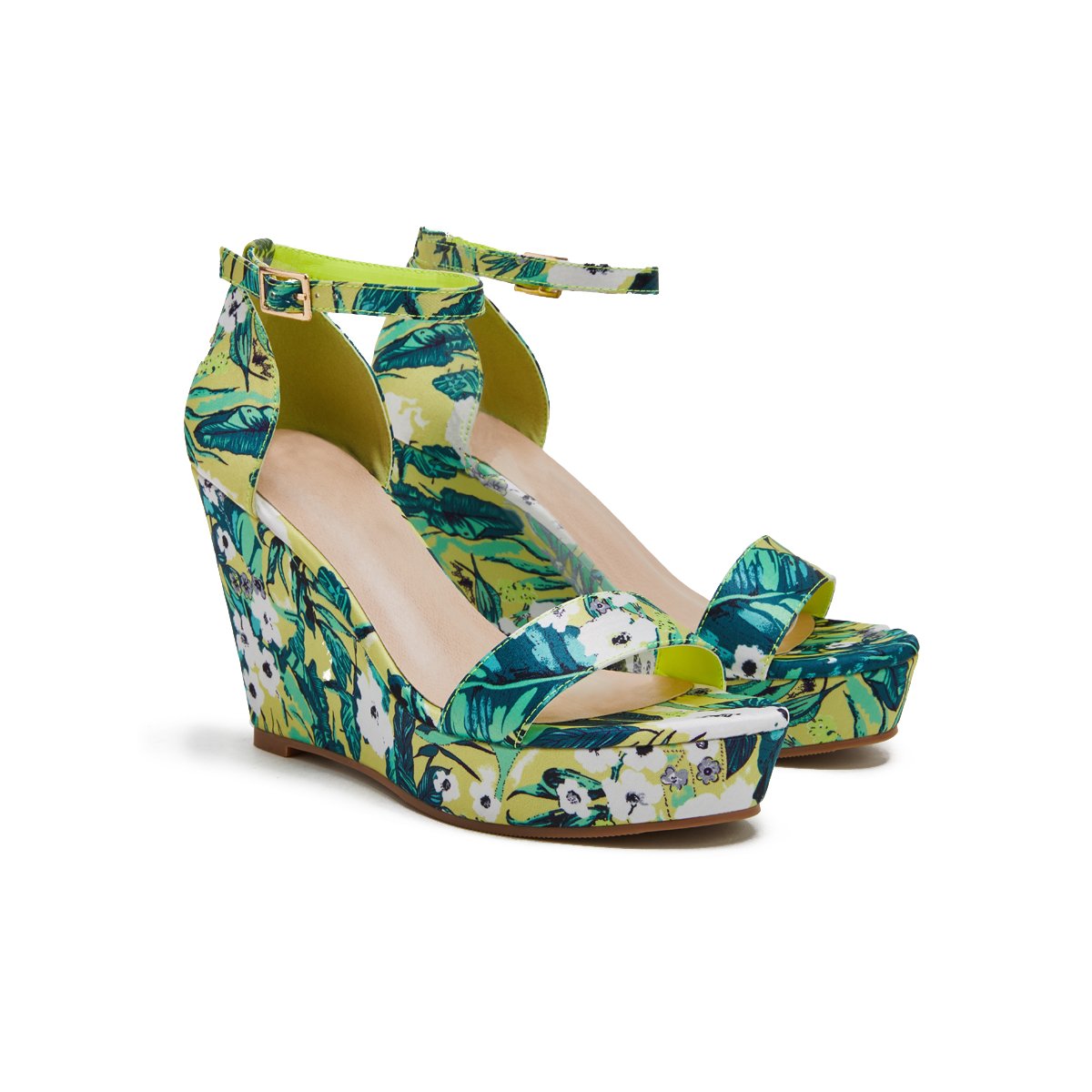 Women's Vintage Floral Printed Wedges Style Platform Wedges