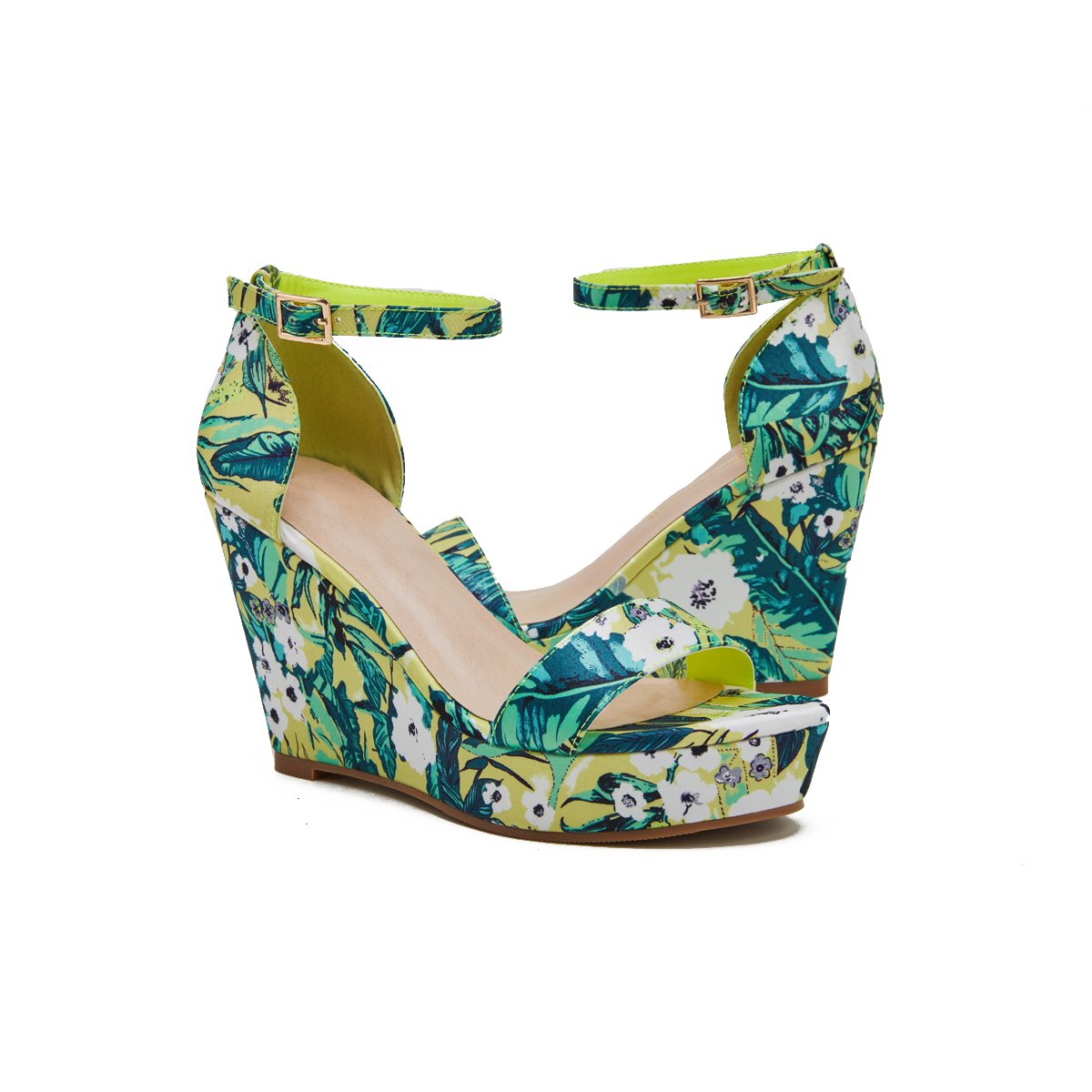 Women's Vintage Floral Printed Wedges Style Platform Wedges