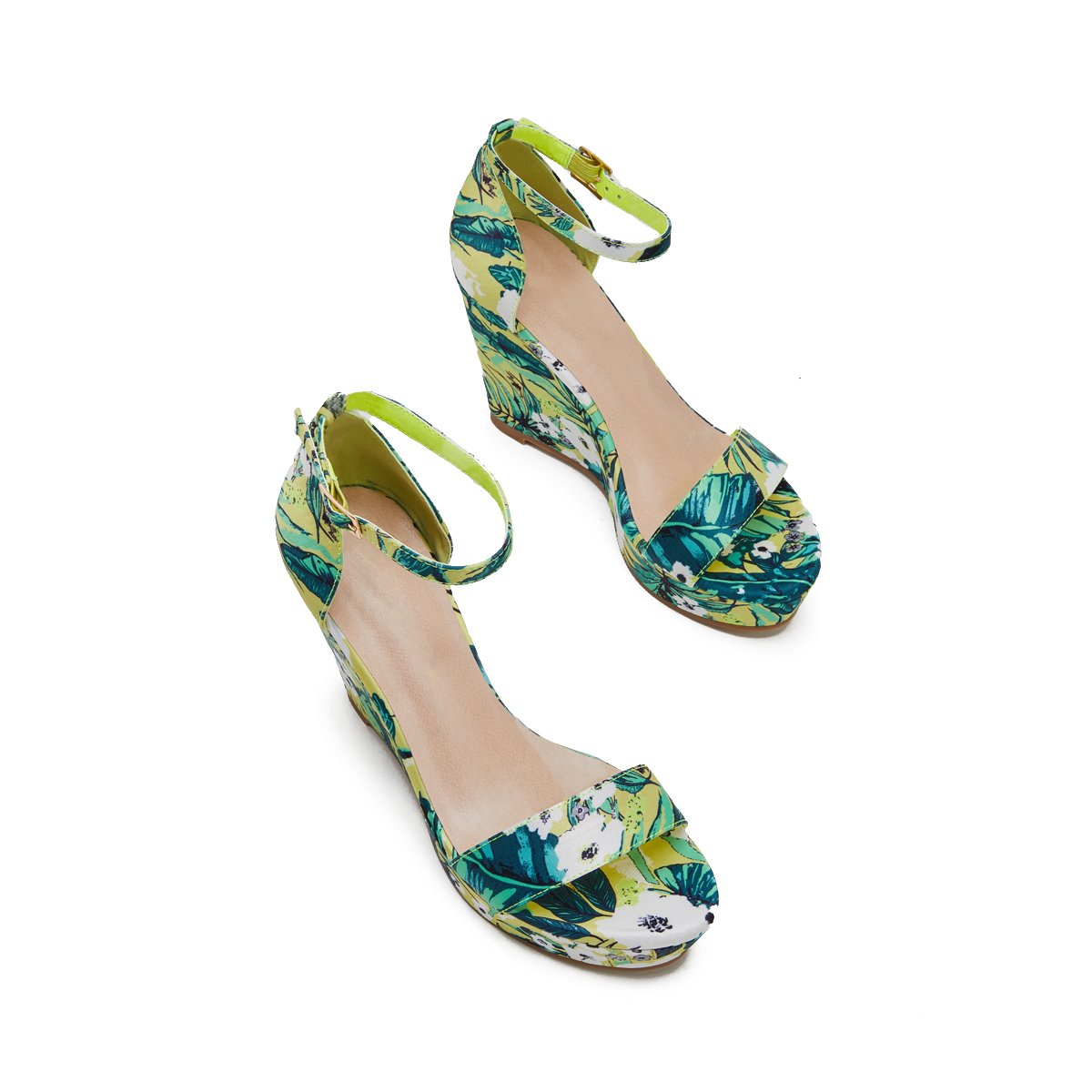 Women's Vintage Floral Printed Wedges Style Platform Wedges