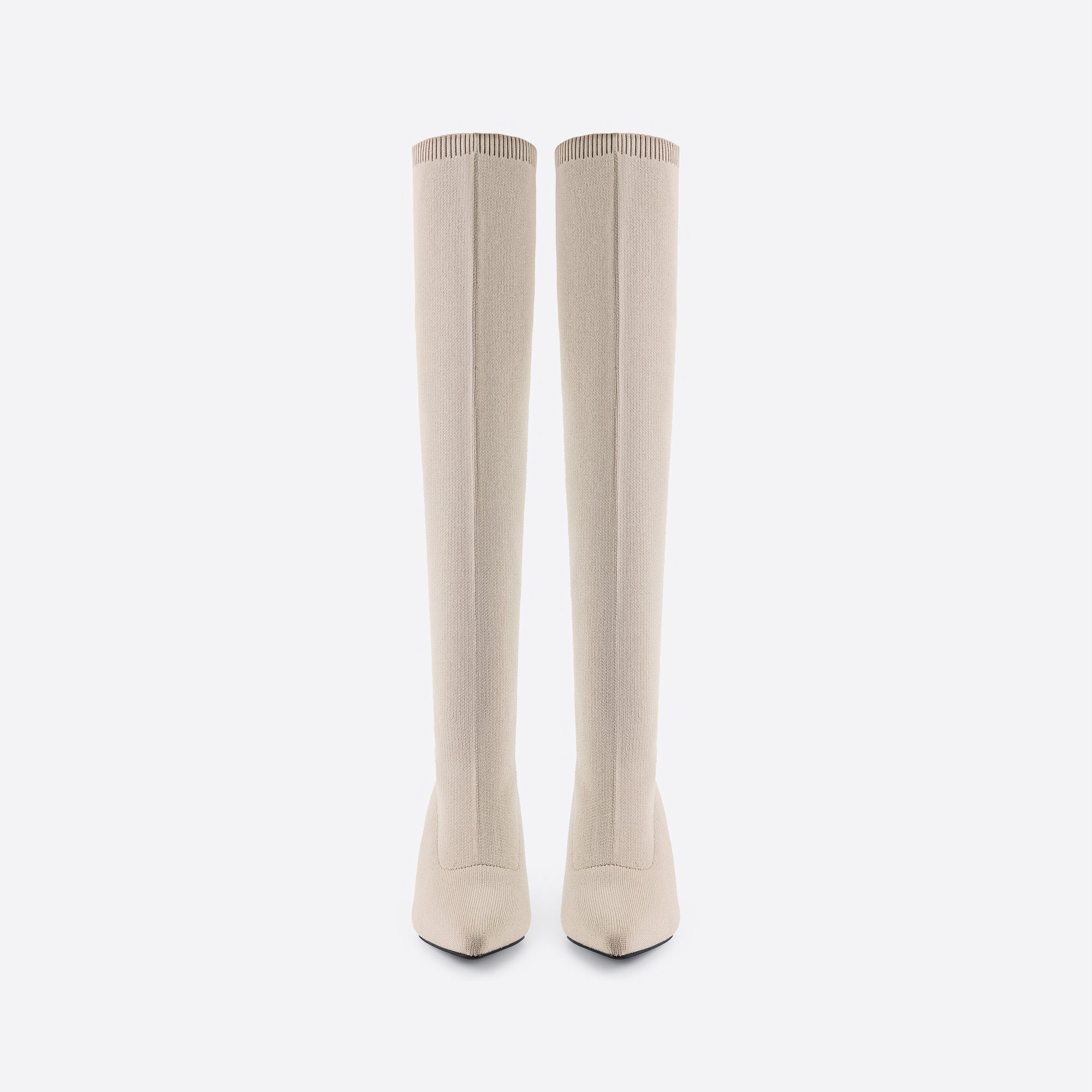 Knee-high Pointed Toe Fine Heel Sock Boots