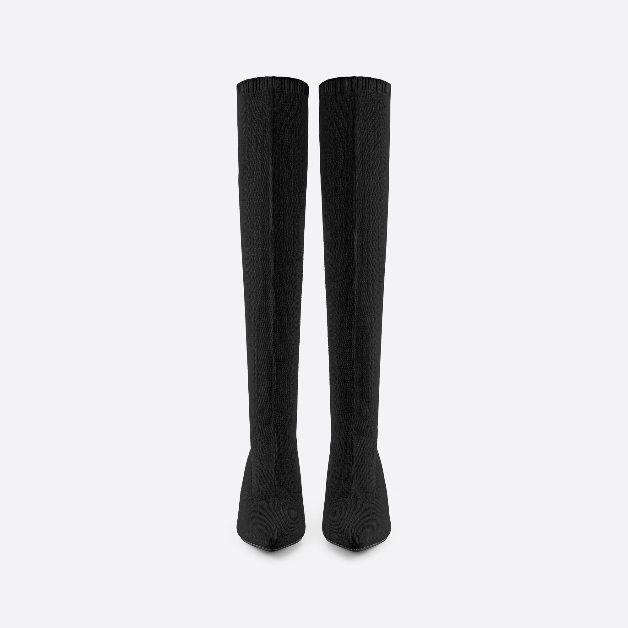 Knee-high Pointed Toe Fine Heel Sock Boots