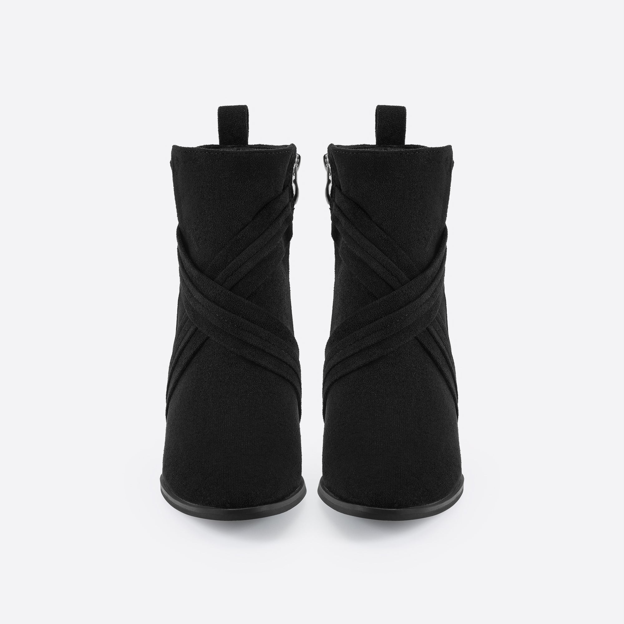 Women Suede Thick Heeled Side Zipper Boots