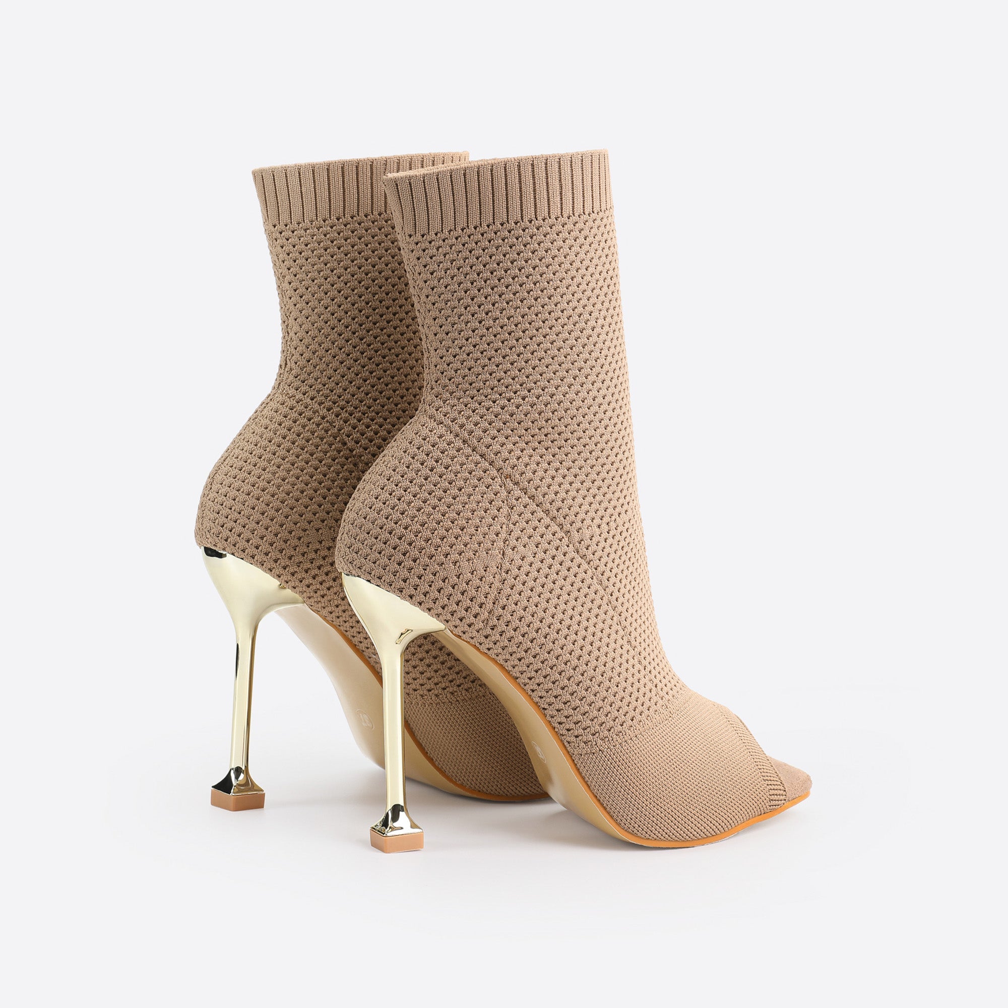 Futurecen- Women Peep Toe Stiletto Heeled Sock Boots