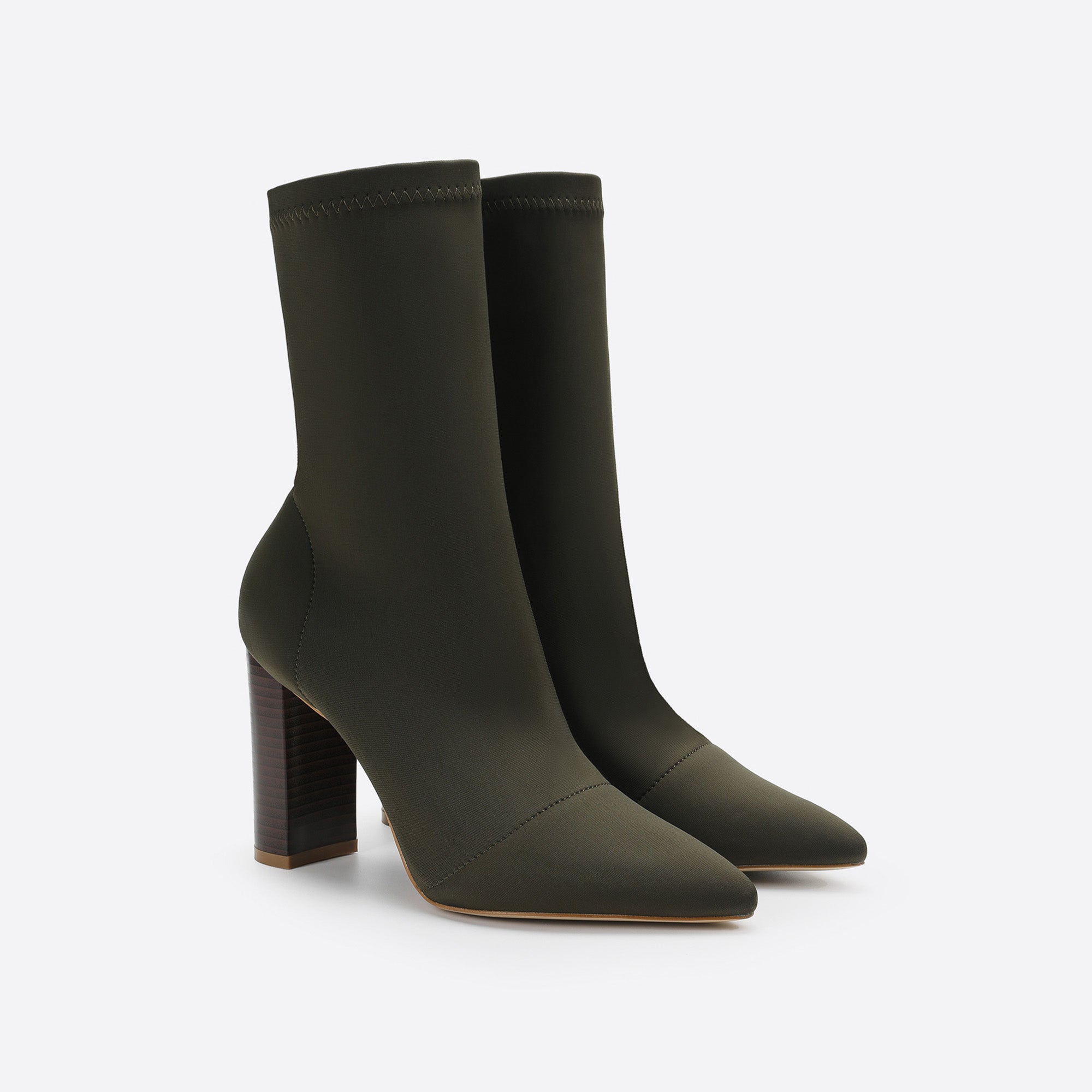 Women Minimalist Thick Heel Pointed Toe Boots