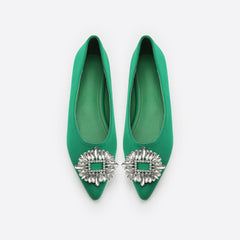 Women Pointed Rhinestones Flats