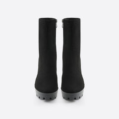 Women Side Zip Chunky Heeled Classic Boots