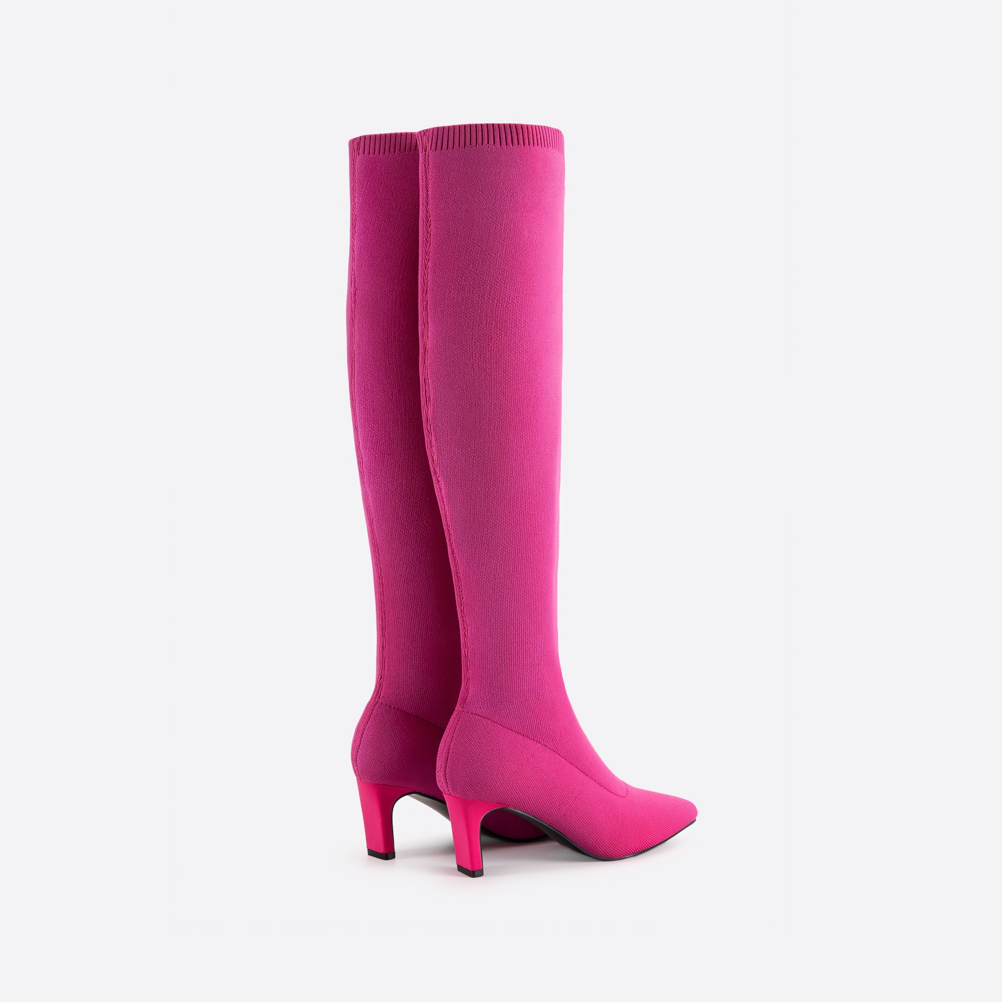 Knee-high Pointed Toe Fine Heel Sock Boots