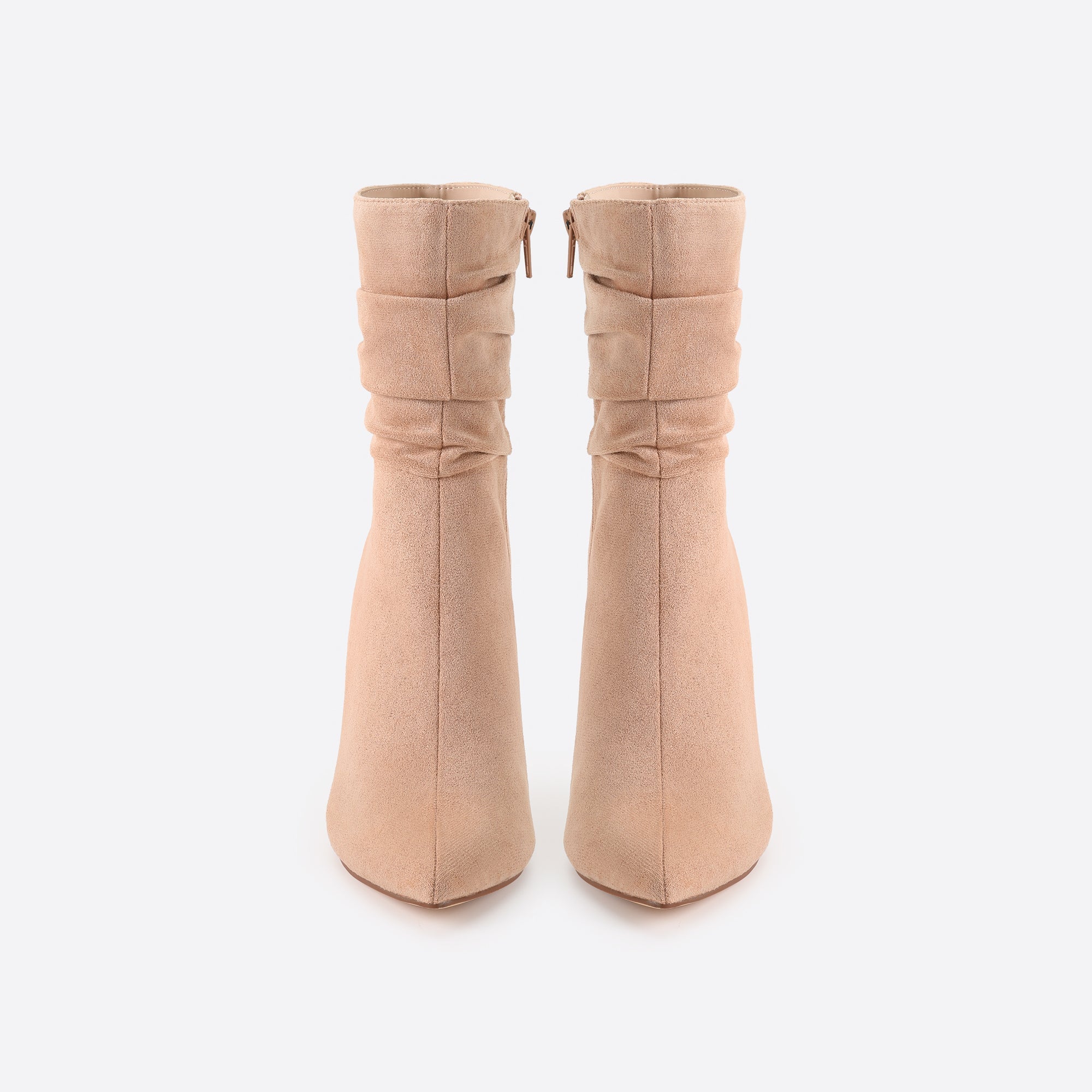 Women Point Toe Heeled Suede Boots