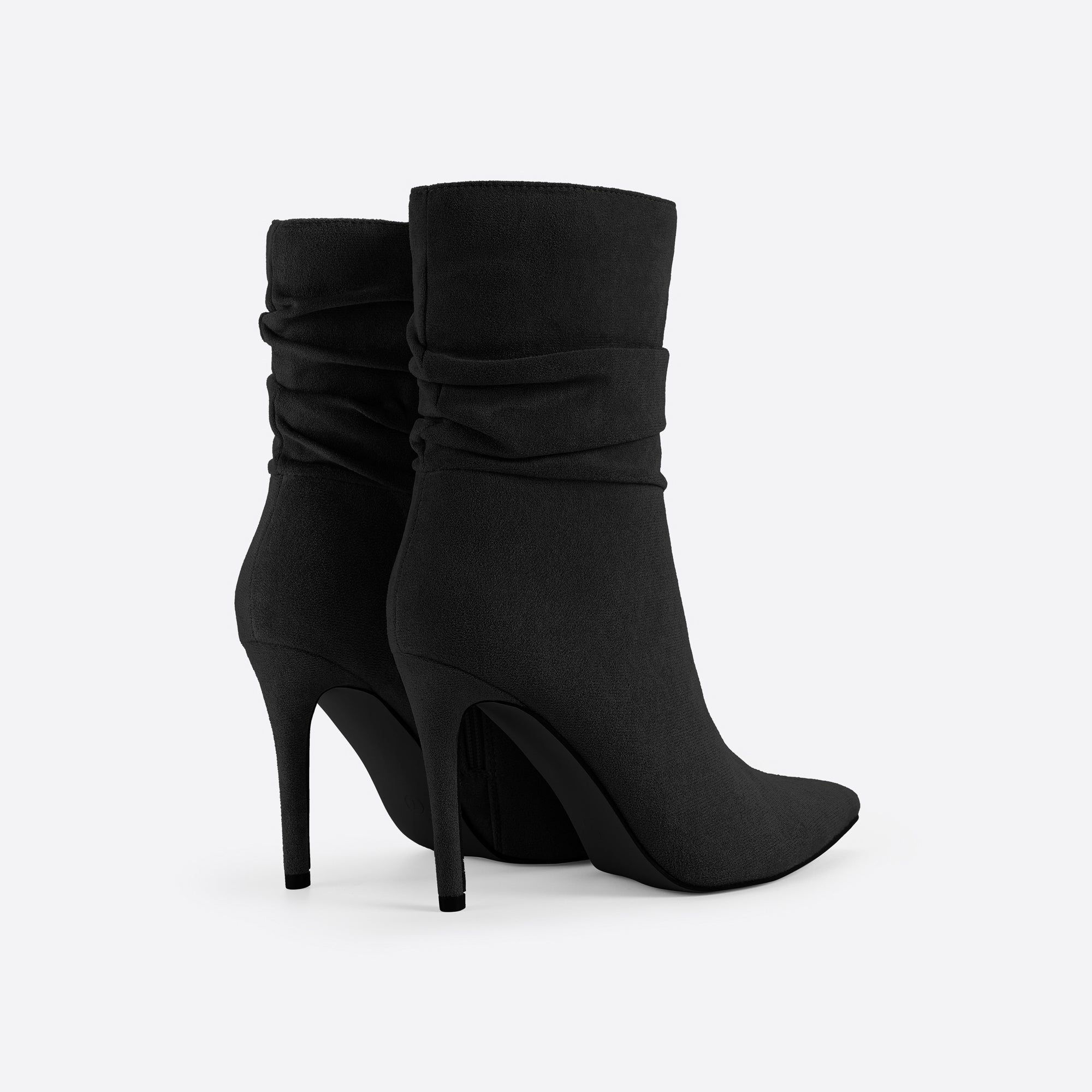 Women Point Toe Heeled Suede Boots