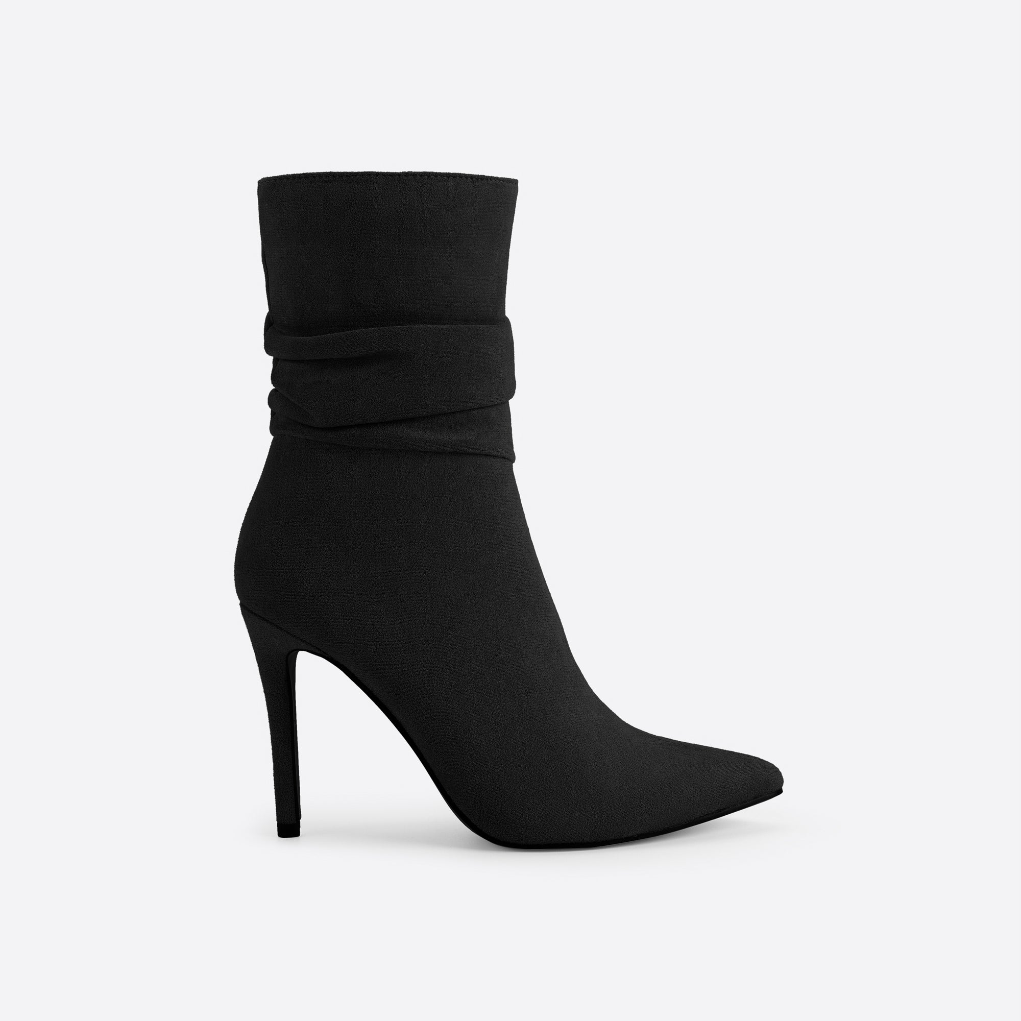 Women Point Toe Heeled Suede Boots