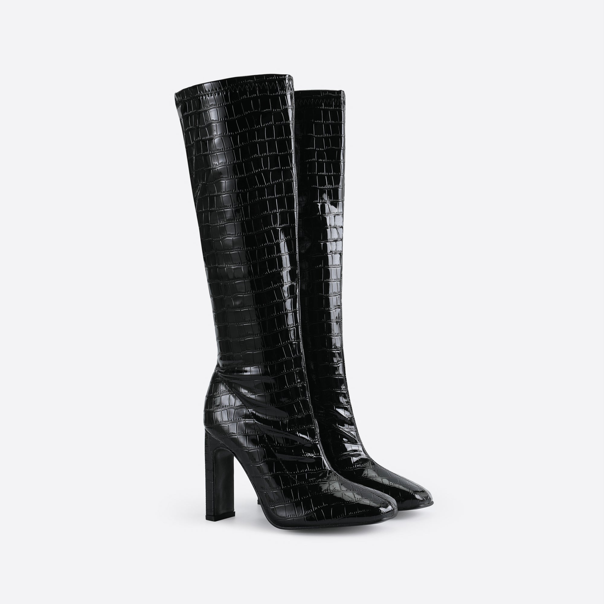 Women Square-Toe Side Zip Boots