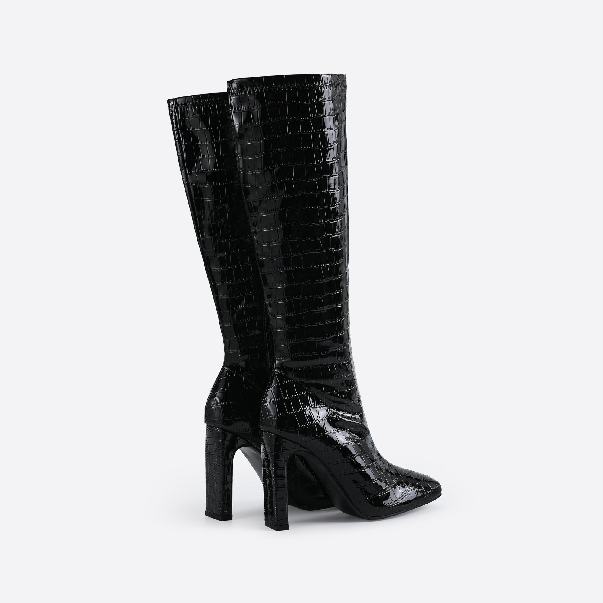 Women Square-Toe Side Zip Boots