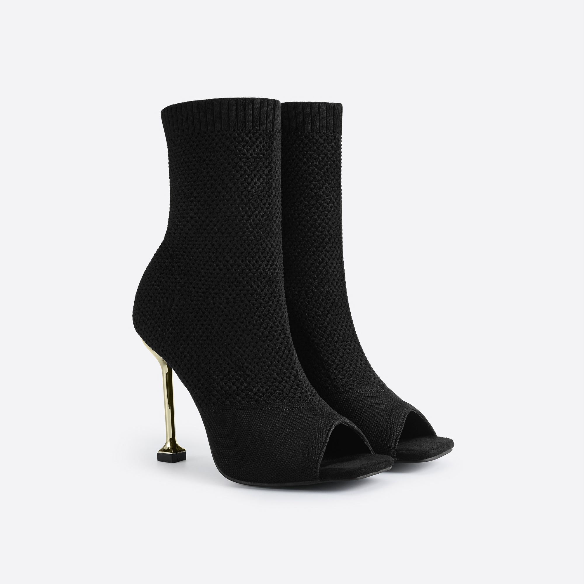 Futurecen- Women Peep Toe Stiletto Heeled Sock Boots