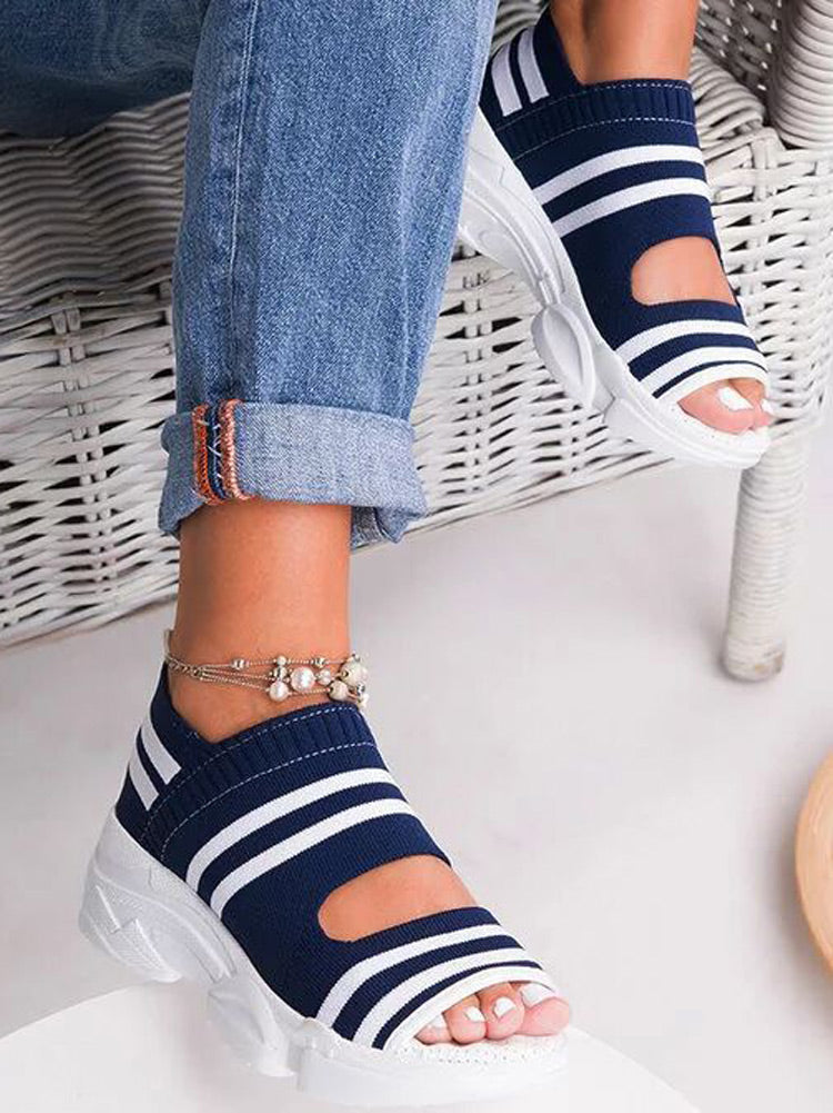 Striped Cutout Sandals