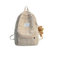 Retro Corduroy School Backpack