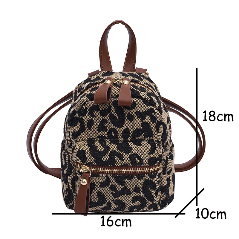 Mini Leopard Nylon Backpack