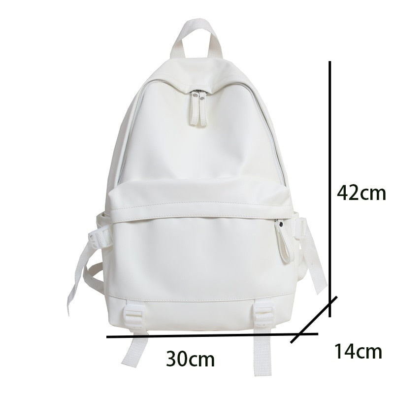 Leather Rucksack School Backpack