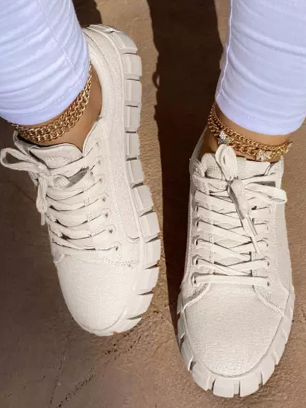 Low Platform Canvas Sneakers