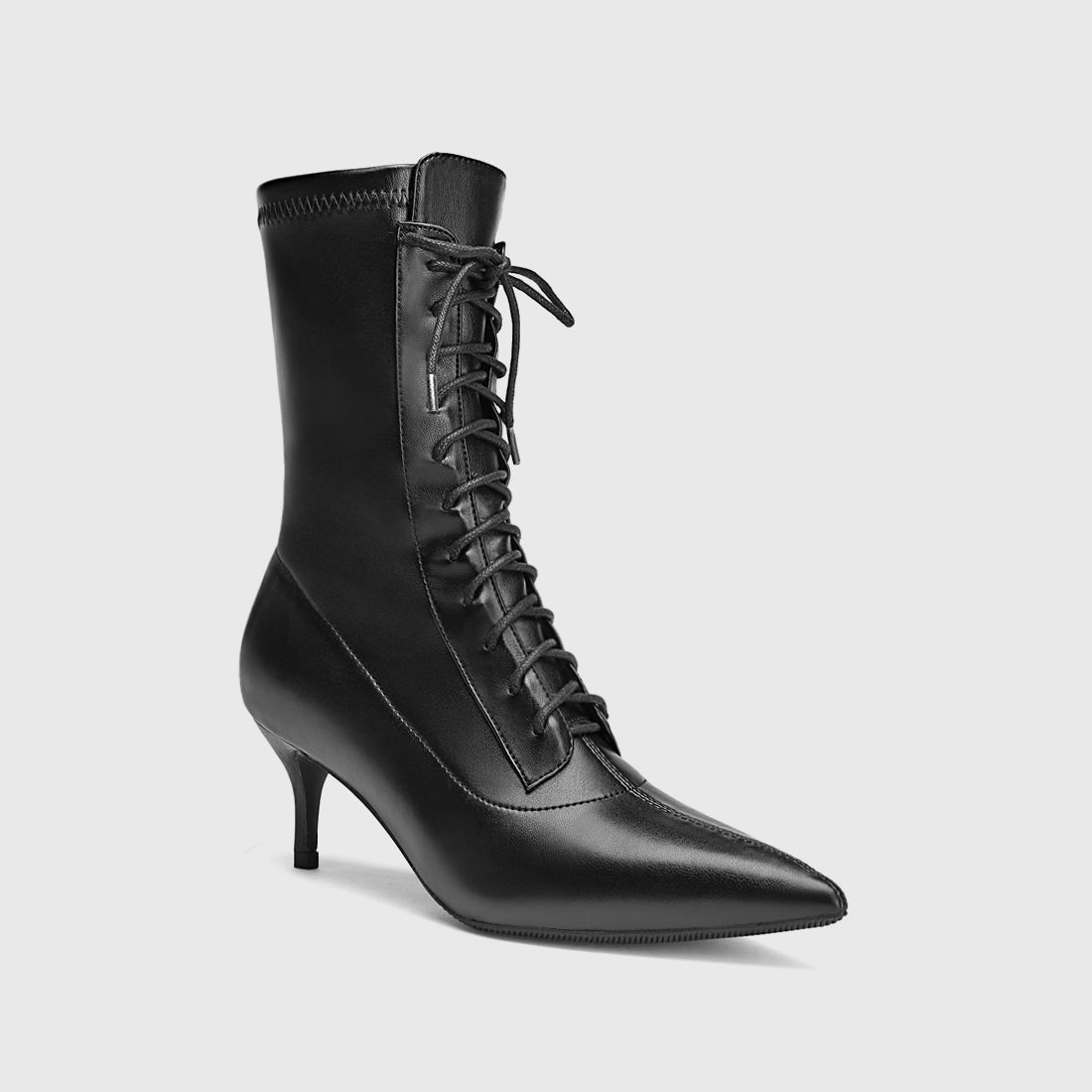 Women Lace-Up Pointed Toes Ankle Boots