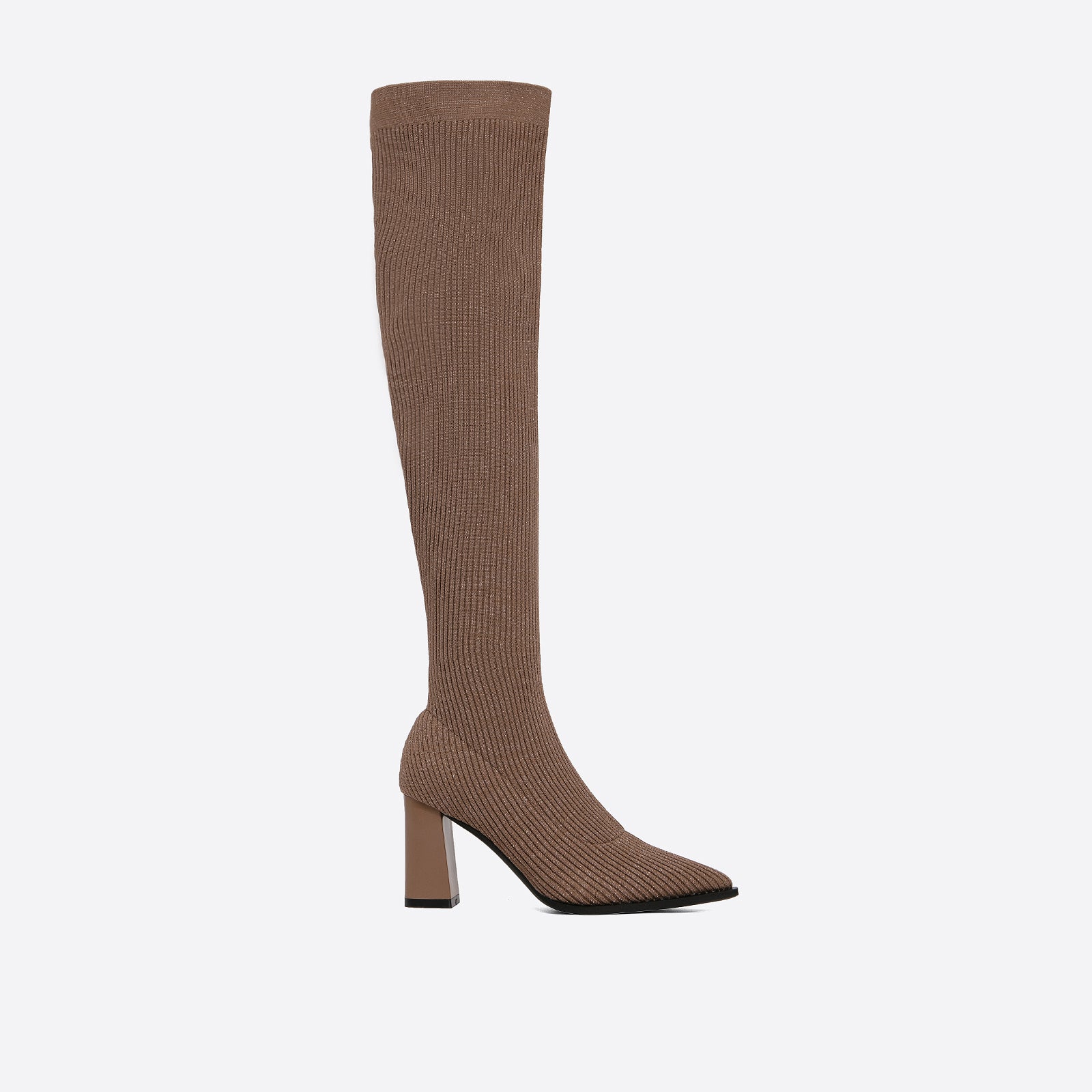 Futurecen- Knit Chunky Heeled Ankle Boots