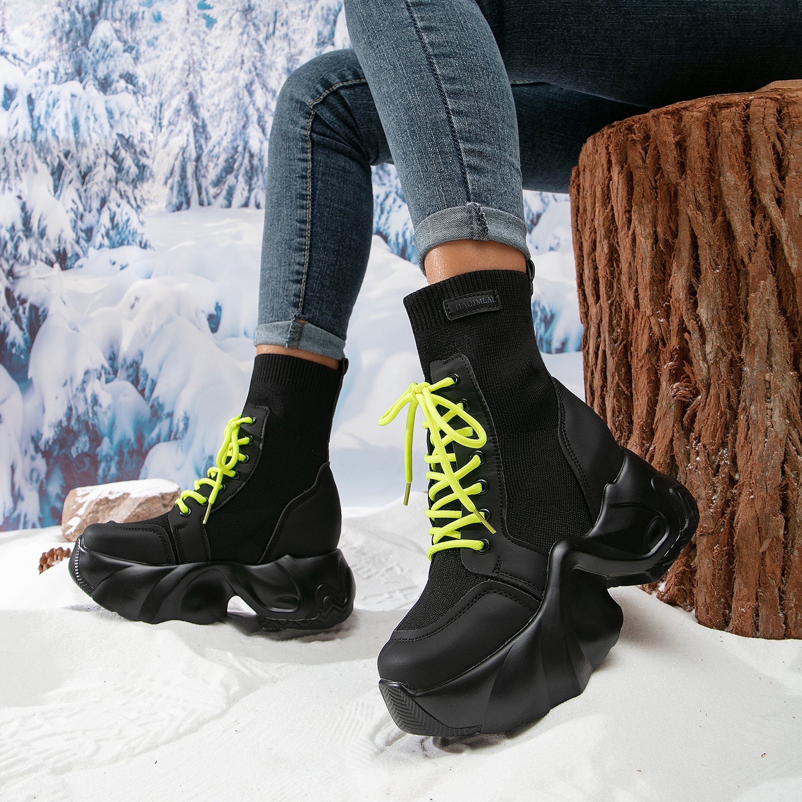 Futurecen-Women Platform Casual Ankle Boots