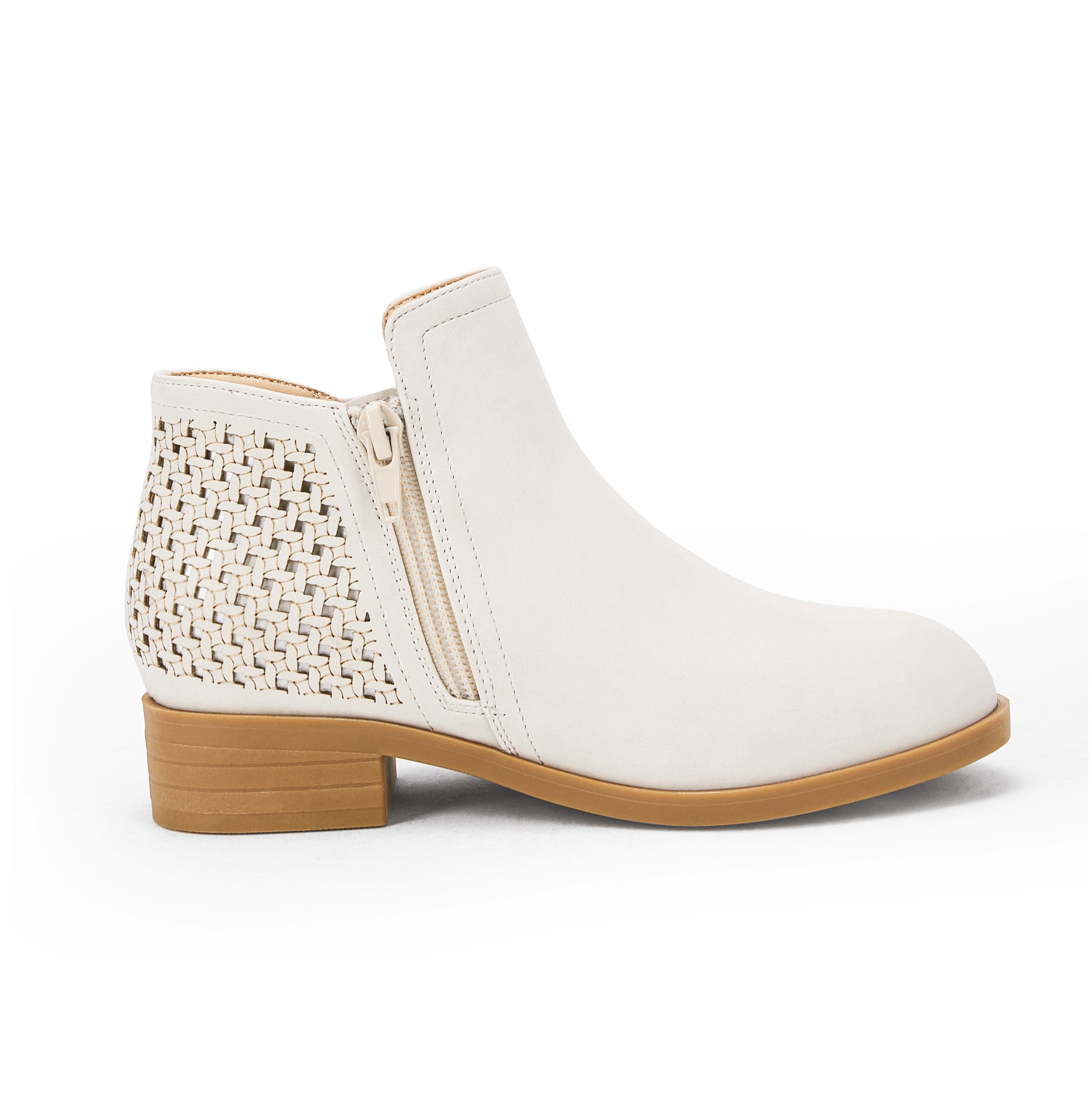 Kids Cutout Ankle Boots Chunky Low Heels Perforated Booties