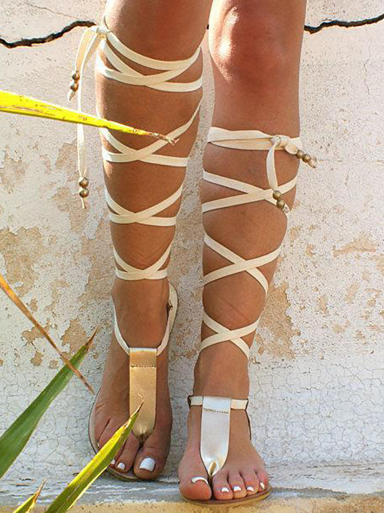 Strap Toe Flat Sandals