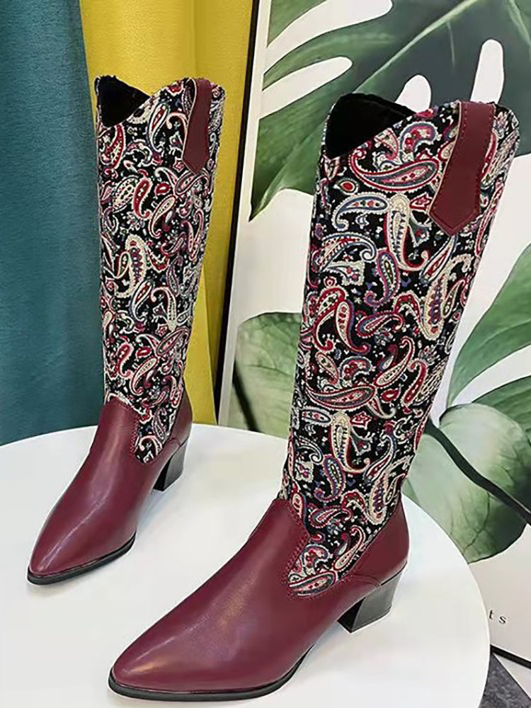 PU Leather Heel Boots