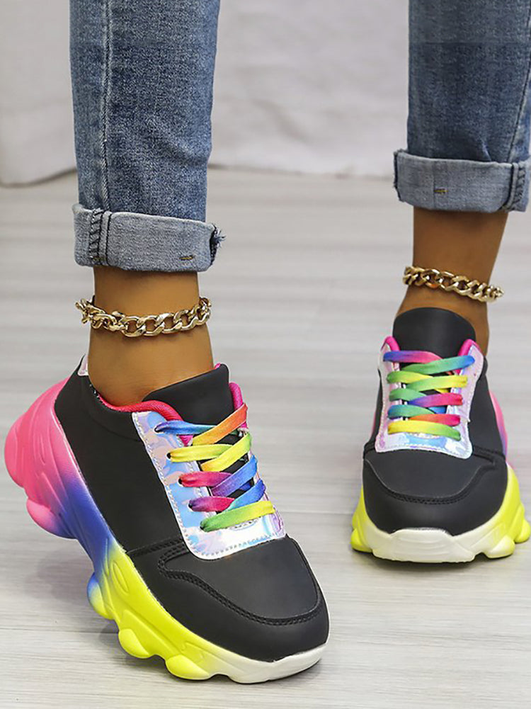 Multicolored Platform Sneakers