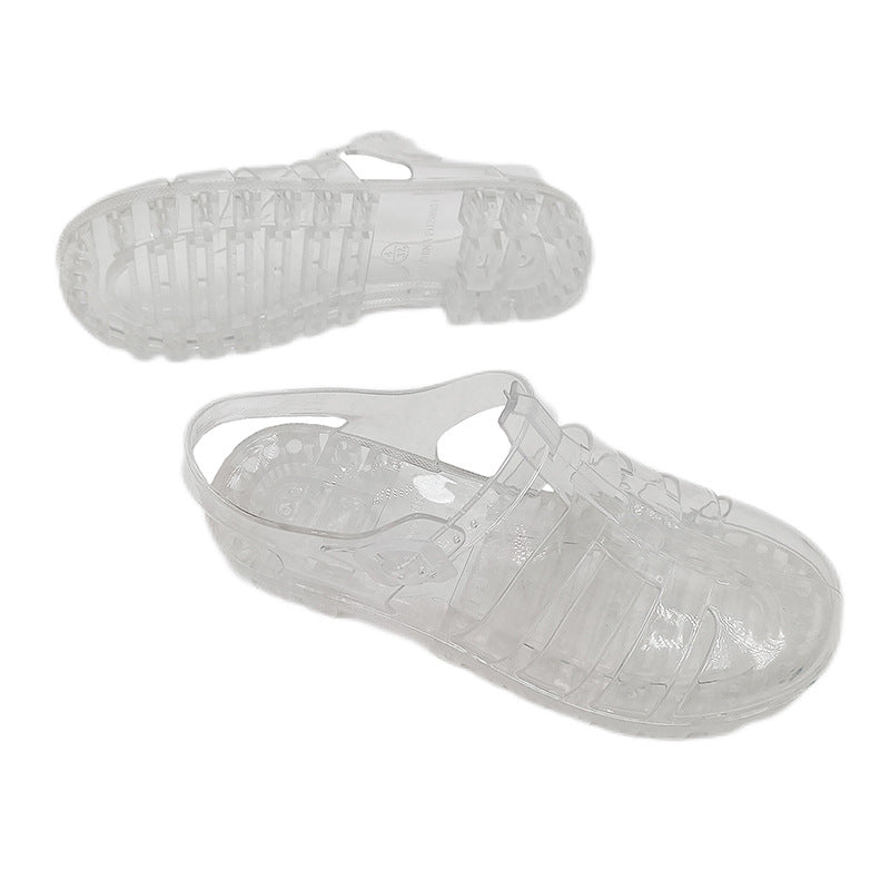 Women Summer Transparent Romanesque Style Flat Sandals