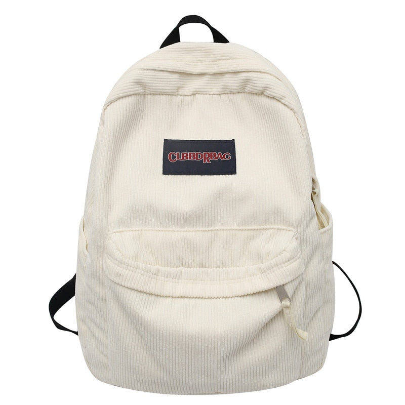 Cute Corduroy Preppy Backpack