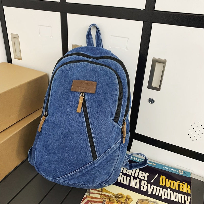 Canvas Denim College Backpack