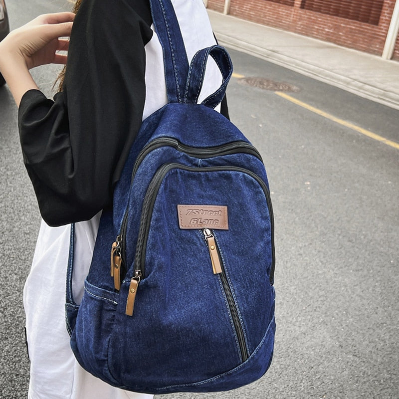 Canvas Denim College Backpack