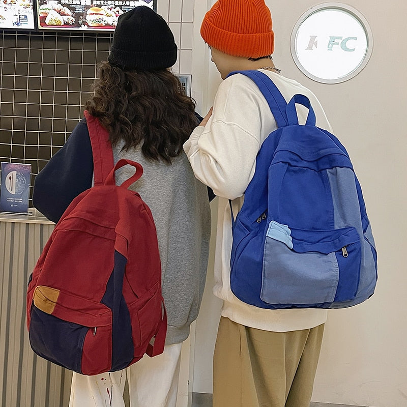 Panelled Canvas Backpack