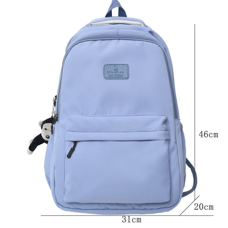 Solid Color Nylon Backpack