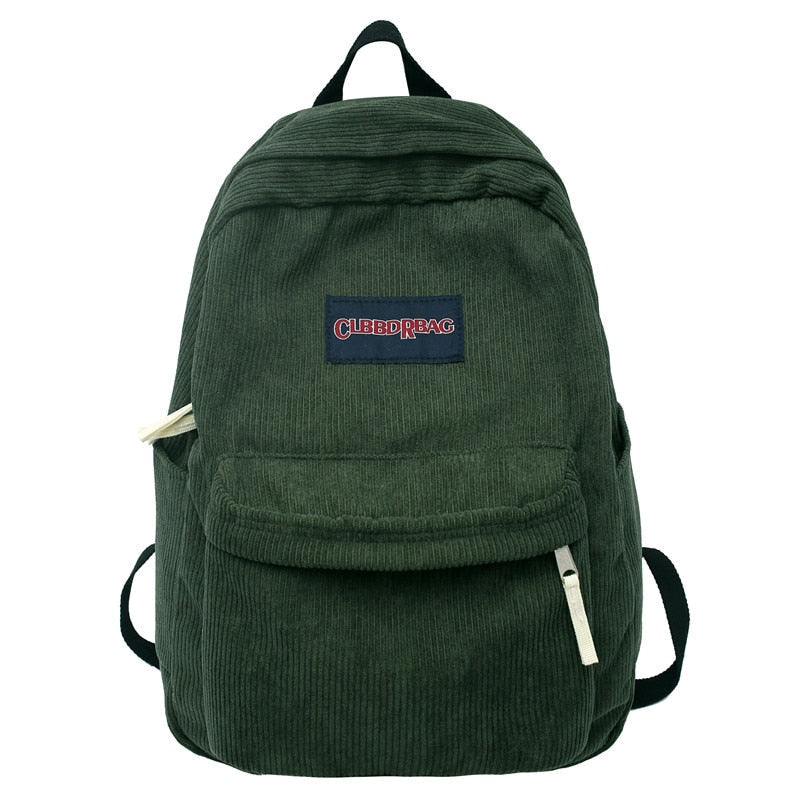 Cute Corduroy Preppy Backpack