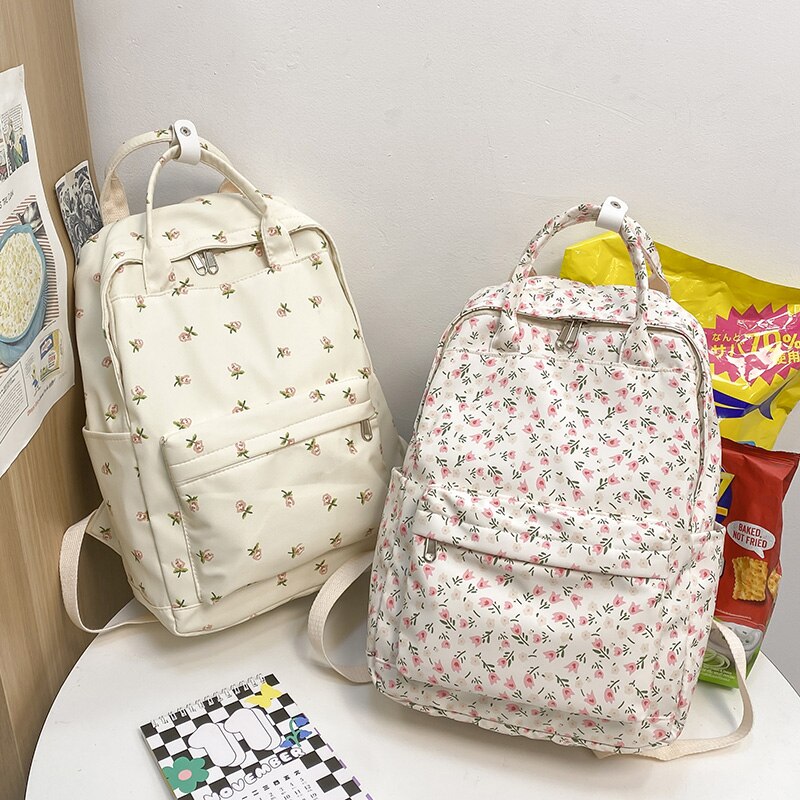 Floral Print Student Backpack