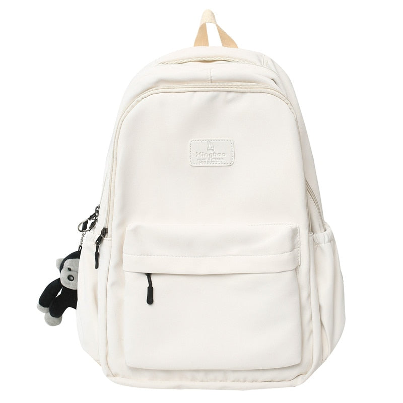 Solid Color Nylon Backpack