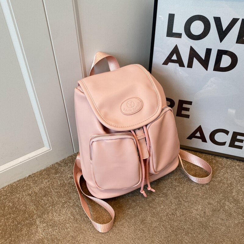 Luxury Leather Drawstring Backpack