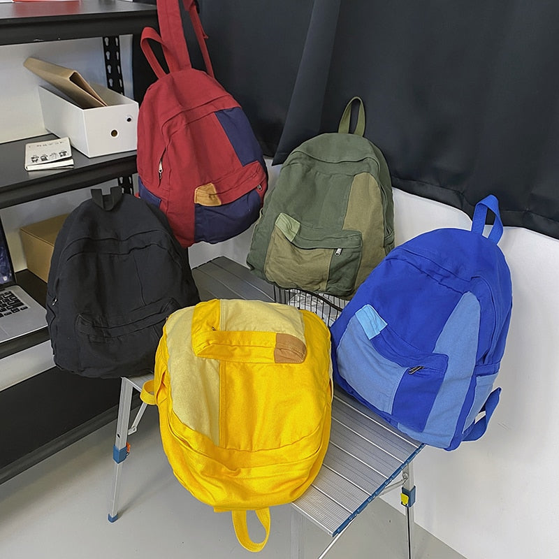 Panelled Canvas Backpack