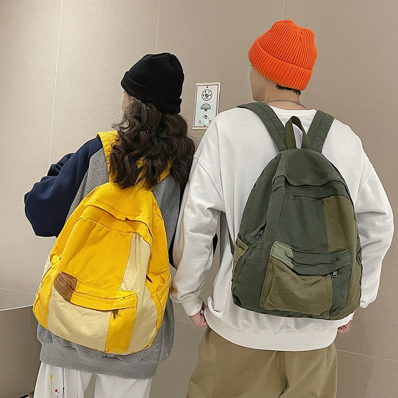 Panelled Canvas Backpack