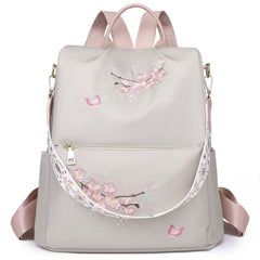 Anti-theft Floral Oxford Backpack