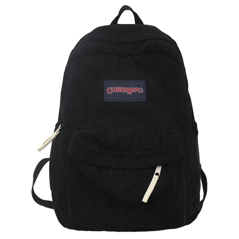 Cute Corduroy Preppy Backpack