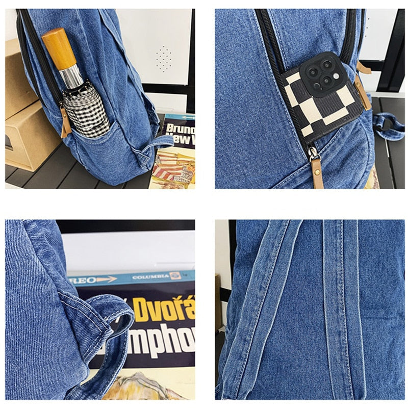 Canvas Denim College Backpack