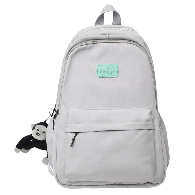 Solid Color Nylon Backpack