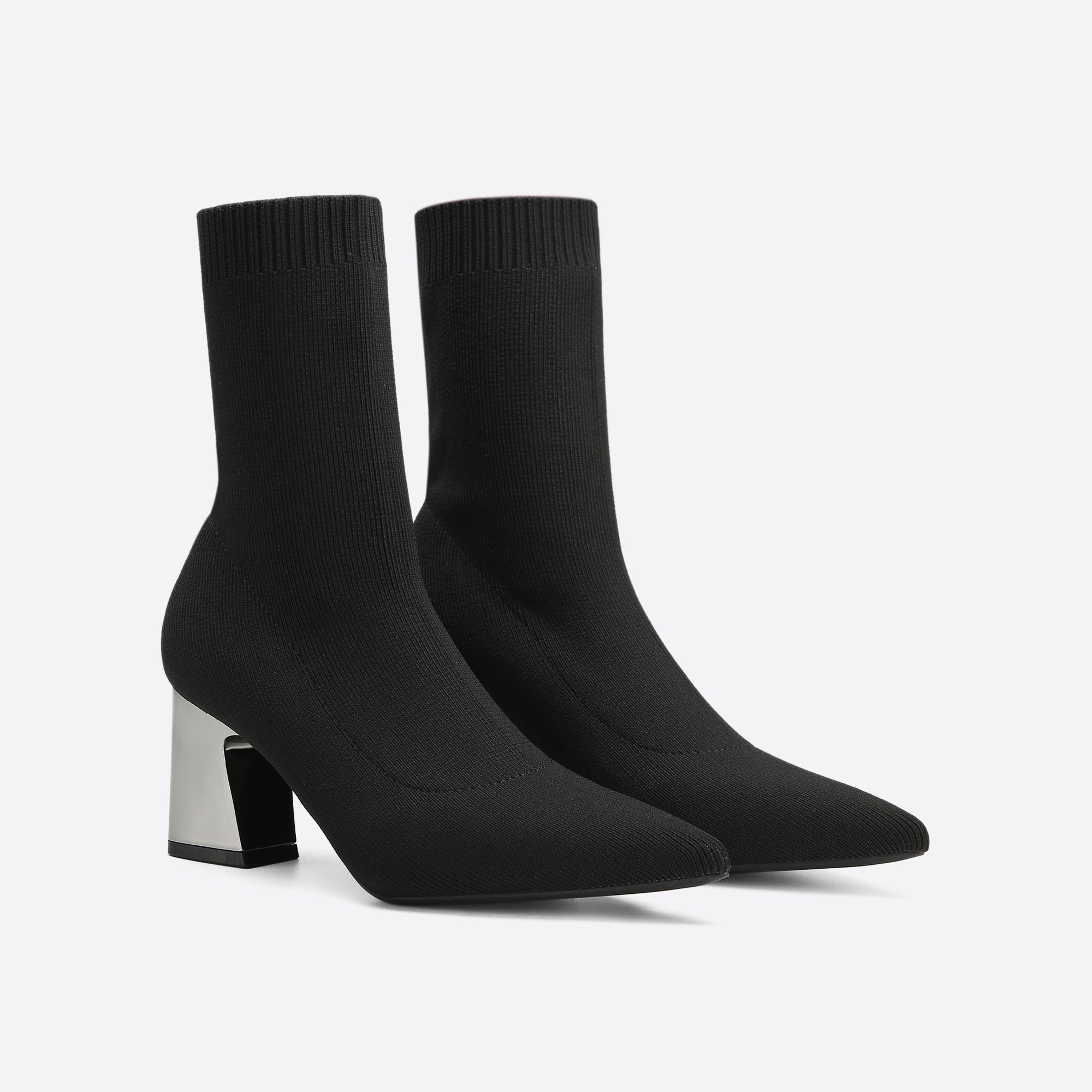 Futurecen- Women Pointed Toe Block Heeled Ankle Boots