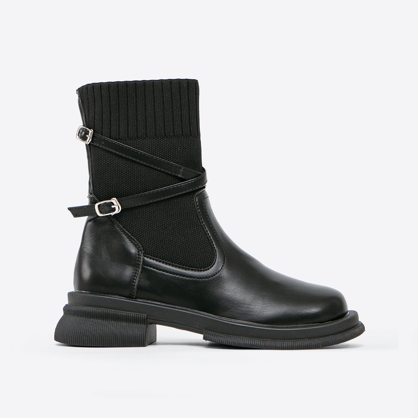 Futurecen- Strap Decor Ankle Boots